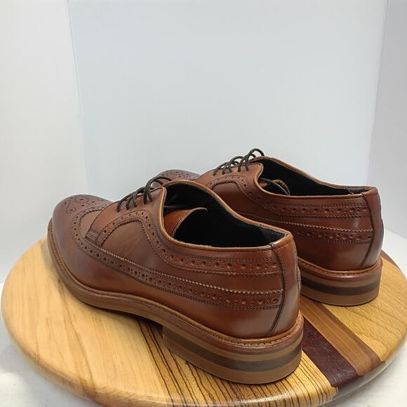 Crosby Square Cognac Leather FLEETWOOD Men’s Wingtip Shoes US 12 main image 5